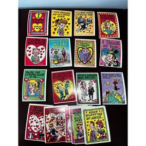 1959 Topps Funny Valentines 21 Card Lot All Original EX show well